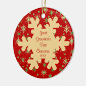 Overgrootmoeder Eerste Kerstkerstsier Keramisch Ornament (Links)