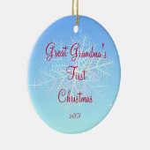 Overgrootmoeder Eerste Kerstkerstsier Keramisch Ornament (Rechts)