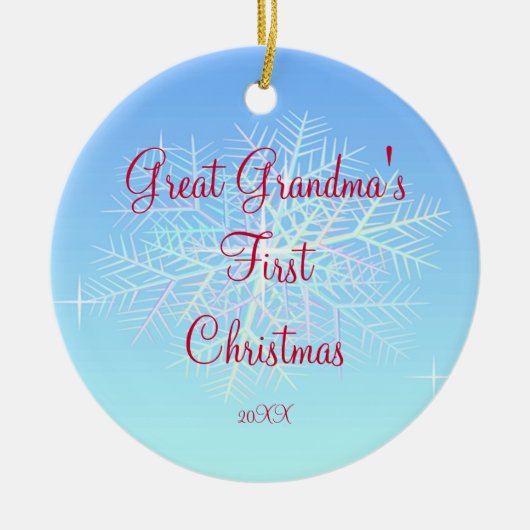 Overgrootmoeder Eerste Kerstkerstsier Keramisch Ornament (Voorkant)