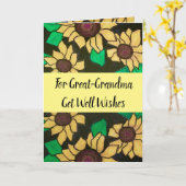 Overgrootmoeder Get Well Wishes Gele Zonnebloemen Kaart (Gele Bloem)