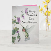 Overgrootmoeder Happy Moederdag Hummingbird Kaart (Gele Bloem)