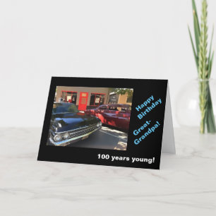 Overgrootvader 100e b-dag vintage auto's kaart