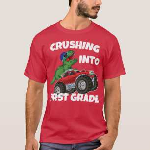 Overhaasting in 1e gradenmonster Truck Dinosaur T- T-shirt