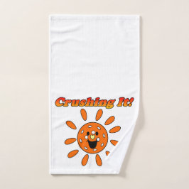 Overhaasting - Oranje zonneschijn Pickleball Handdoek