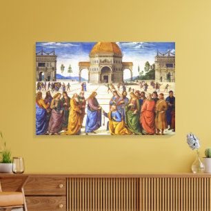 Overhandiging van de Sleutels Pietro Perugino Canvas Afdruk