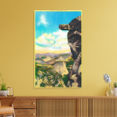 Overhangende Rock bij Glacier PointYosemite, CA Canvas Afdruk (Insitu (Woonkamer))