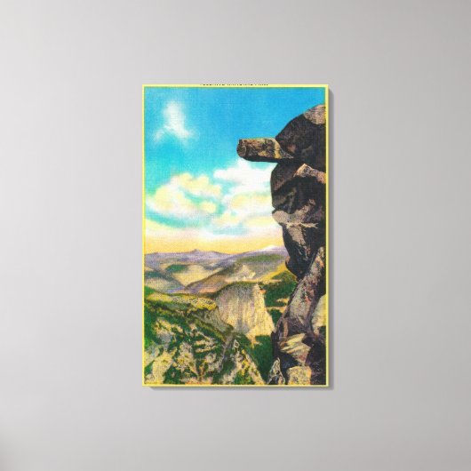 Overhangende Rock bij Glacier PointYosemite, CA Canvas Afdruk (Voorkant)