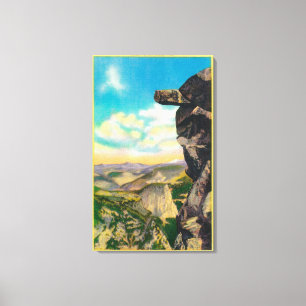 Overhangende Rock bij Glacier PointYosemite, CA Canvas Afdruk
