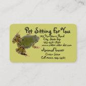 Overhead kikkerfoto van dierenverzorging visitekaartje (Voorkant)