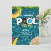 Overhead Pool Party verjaardagsuitnodiging Kaart (Staand voorkant)