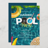 Overhead Pool Party verjaardagsuitnodiging Kaart (Voorkant / Achterkant)