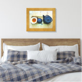 Overhead Stilleven Rustische Thee Setting Foto Canvas Afdruk (Insitu (Slaapkamer))