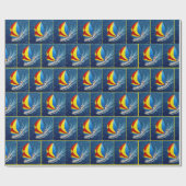 Overhead View Of a Sailboat With Spinnaker Cadeaupapier (Vlak)