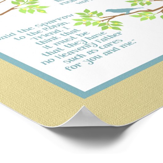 Overhear in een Orchard (Robin & Sparrow) Print (Hoek)