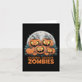 Overheerlijke Zombies Spooky Zombie Pumpkins Funny Kaart (Voorkant)