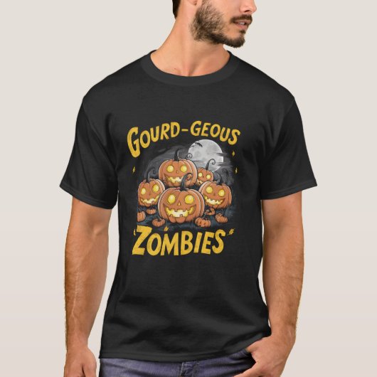 Overheerlijke Zombies Spooky Zombie Pumpkins grapp T-shirt (Voorkant)