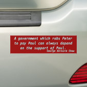 Overheid die overvalt (Shaw) Bumpersticker (Op auto)