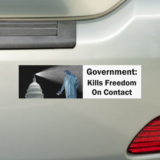 Overheid doodt vrijheid bumpersticker (Op auto)