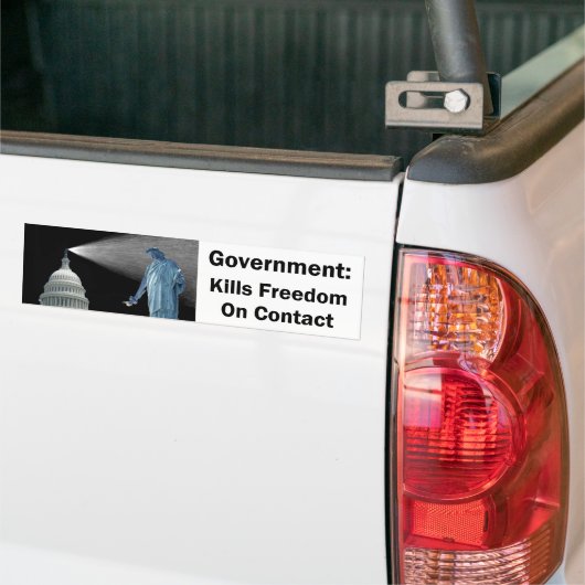 Overheid doodt vrijheid bumpersticker (Op Truck)