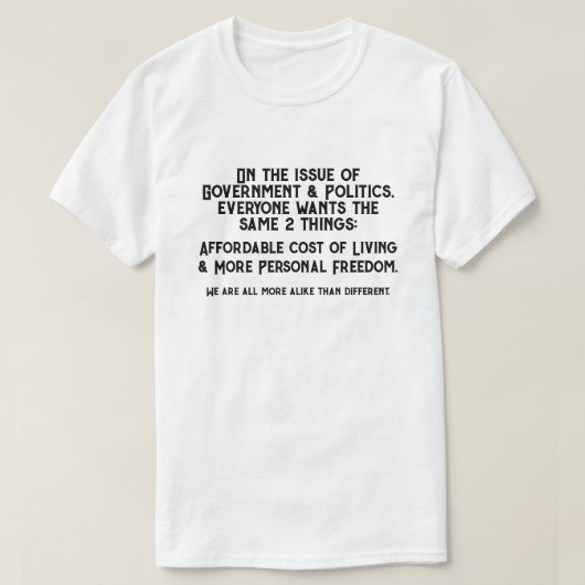 Overheid en politiek t-shirt (Design voorkant)
