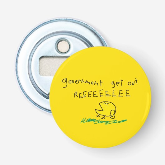 Overheid eruit REE SNEKRIGHT Gadsden Vlag Button Flesopener (Voorkant)