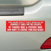 OVERHEID IN DE WAR - ZORG IS VOOR JOU! BUMPERSTICKER (Op auto)