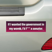 Overheid in mijn baarmoeder bumpersticker (Op auto)