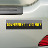 Overheid is Geweld Bumpersticker (Op auto)