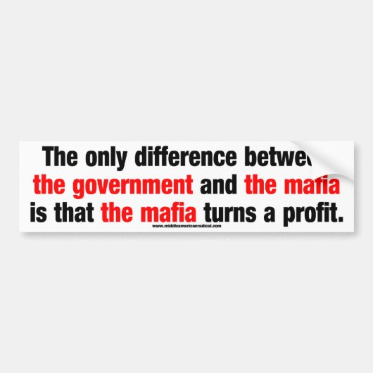 Overheid vs. De Maffia Bumpersticker (Voorkant)