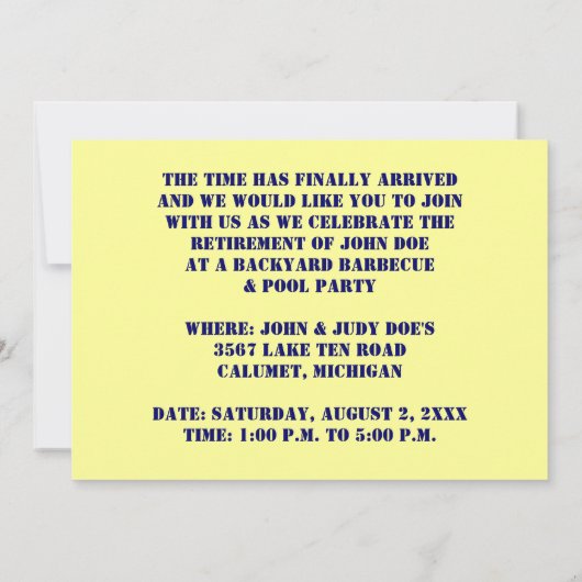 OVERHEIDS- OF MILITAIRE VERGUNNINGPARTIJINVITATIE KAART (Achterkant)