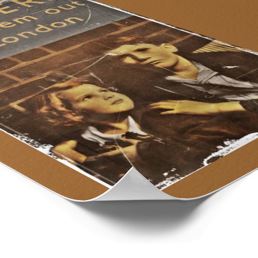 Overheidsdienst "Kinderen tijdens de blitz" Poster (Hoek)