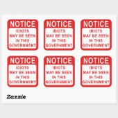 Overheidsdioten, protestbericht. vierkante sticker (Vel)