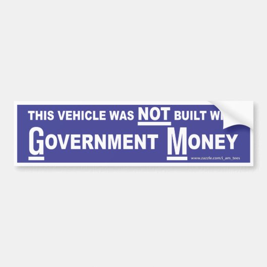 Overheidsgeld Bumpersticker (Voorkant)