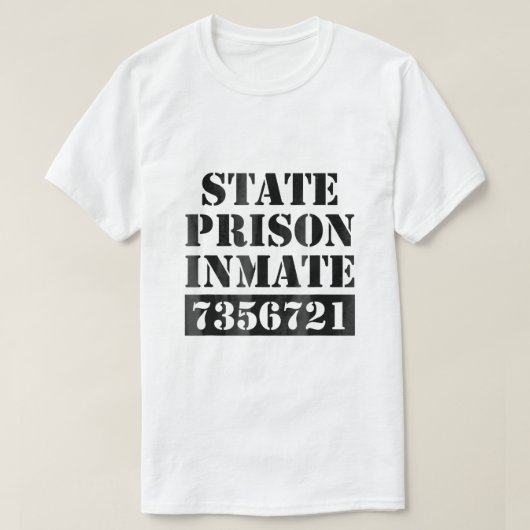 Overheidsgevangenis Inmate Costume T-shirt (Design voorkant)