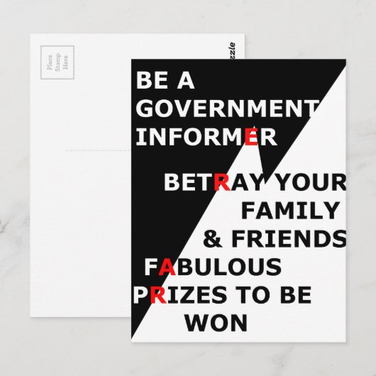 Overheidsinformant Briefkaart (Voorkant / Achterkant)