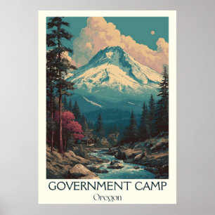 Overheidskamp OF Vintage Mt. Hood Ski Art Poster