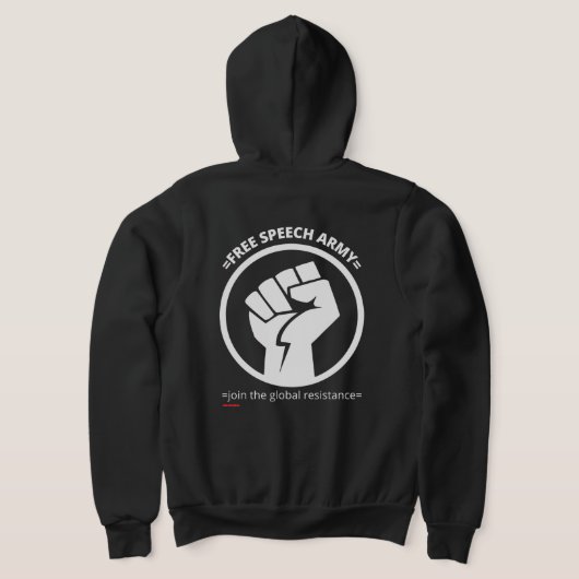 overhemd met zes ogen "FREE SPEECH ARMY" Hoodie (Laag Achter)
