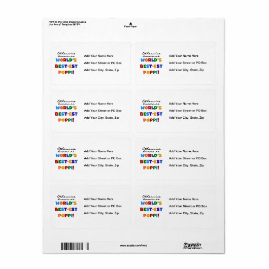 Overig Bekende Best-Best Poppi T-shirts en geschen Etiket (Full Sheet)