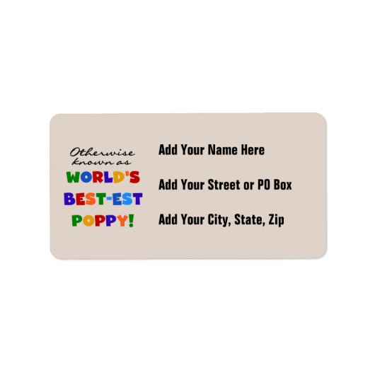 Overig Bekende Best-Best Poppy Tshirts en geschenk Etiket (Voorkant)