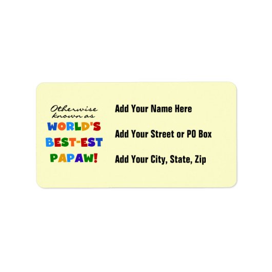Overig Bekende Best-est Papaw T-shirts en geschenk Etiket (Voorkant)