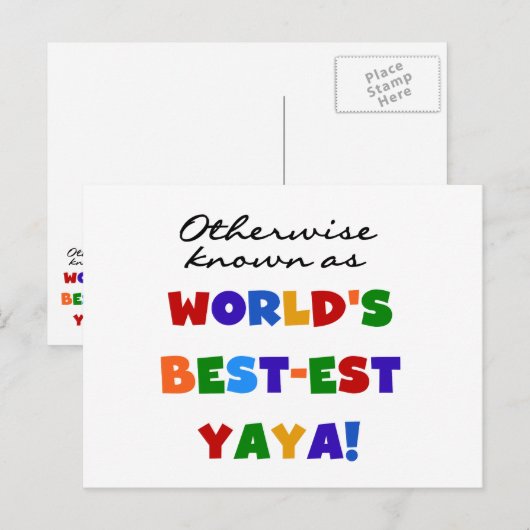 Overig Bekende Best-est Yaya T-shirts en geschenke Briefkaart (Voorkant / Achterkant)