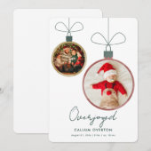 Overjoyed Christmas Baby Photo Birth Announcement Feestdagenkaart (Voorkant / Achterkant)