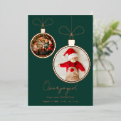 Overjoyed Christmas Baby Photo Folie Feestdagenkaart (Staand Voorkant)
