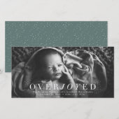 Overjoyed verticale foto geboorte aankondiging (Voorkant / Achterkant)