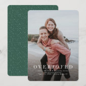 Overjoyed verticale fotovakantie bewaar de datum save the date (Voorkant / Achterkant)