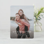 Overjoyed verticale fotovakantie bewaar de datum save the date (Staand voorkant)