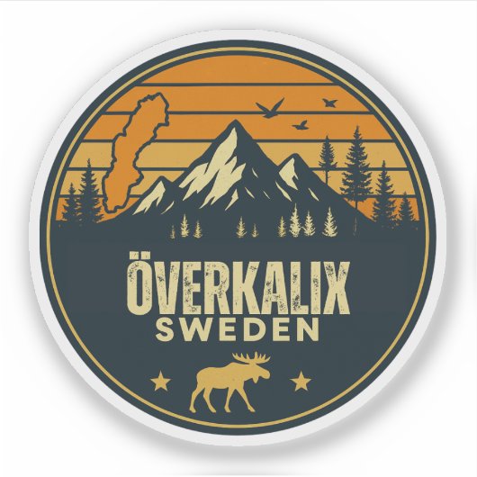 Överkalix, Zweden Sverige Sticker (Voorkant)