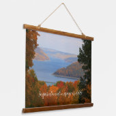 Overkijkend Kinzua Lake Rustic Schilderachtig Deco Hangend Wandkleed (Gebogen)