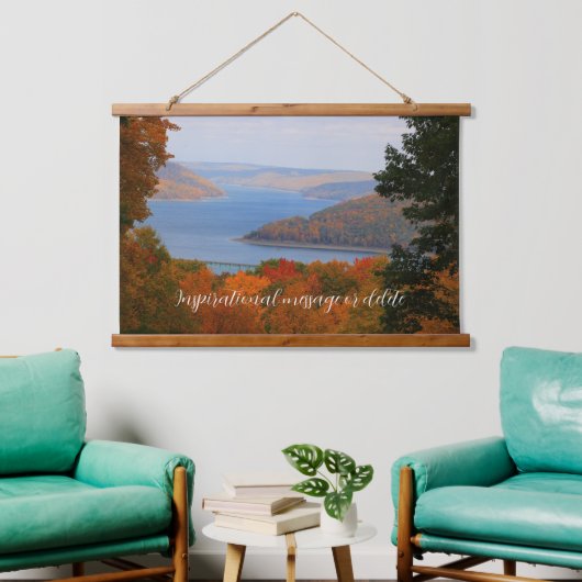 Overkijkend Kinzua Lake Rustic Schilderachtig Deco Hangend Wandkleed (Woonkamer)