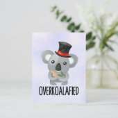 Overkoalafied Pun Cute Koala in Top Hat Briefkaart (Staand voorkant)